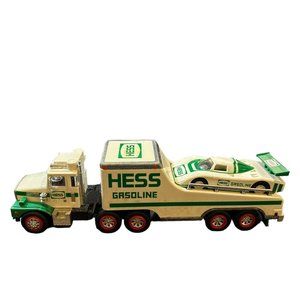 Hess Toy Truck 1988 Hauler Lights and Race Car Vehicle Realistic Play Vintage